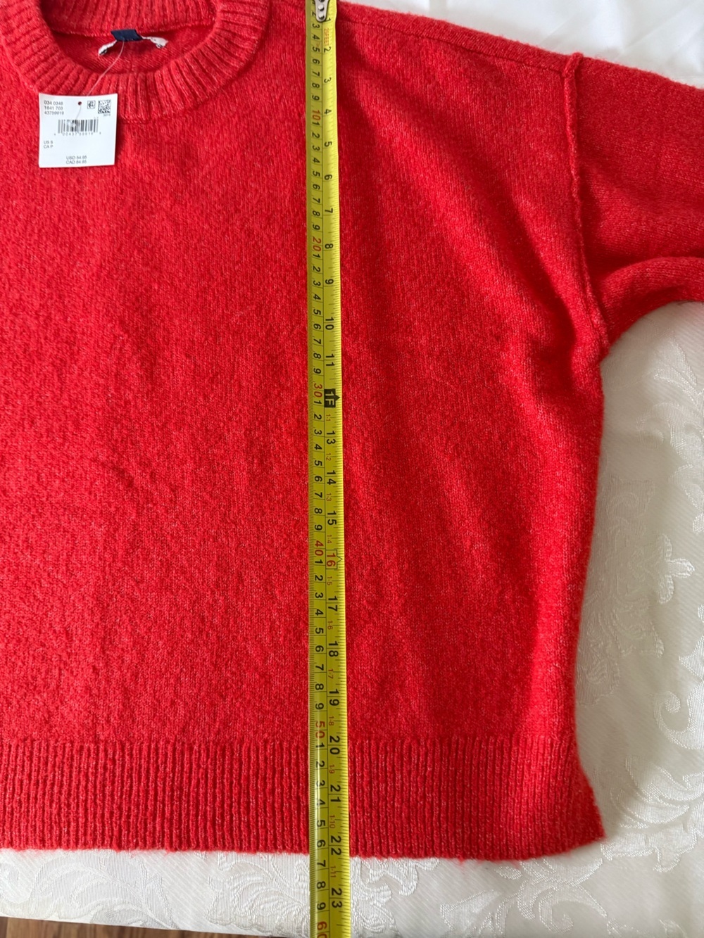 NWT American Eagle Coral Red Oversized Cozy Knit Sweater Size S - Picture 7 of 13